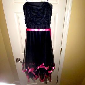 Cute, black and pink prom dress